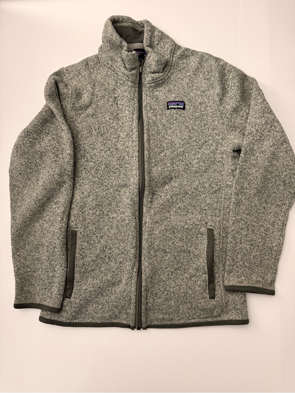 Patagonia Kids Full-Zip Fleece Jacket - Light Gray size 12